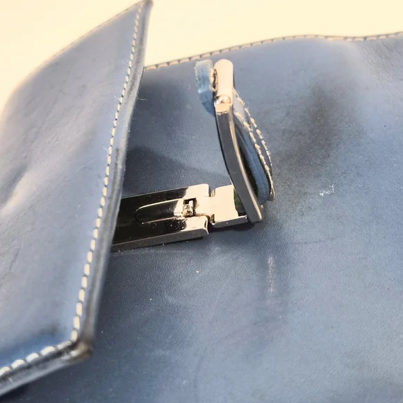 Coach Light Blue Leather Clasp Wallet - Picture 7 of 8